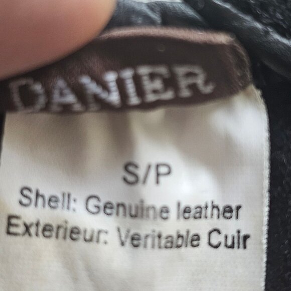 Danier Black Genuine Leather Driving Gloves With Cut-Out Design Sz S - Picture 7 of 7